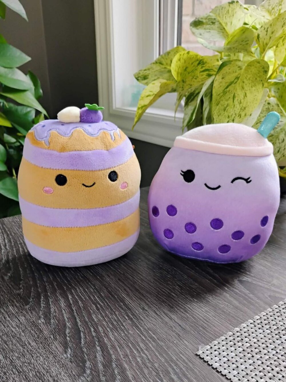 Paden Blueberry Pancake Stack and Poplina Boba Tea Squishmallows